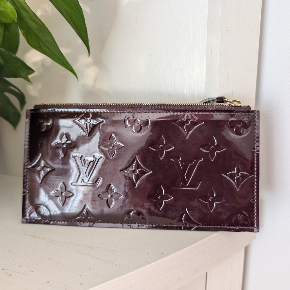 Louis Vuitton Amarante Monogram Vernis Zippered Insert Pochette Felicie Purple